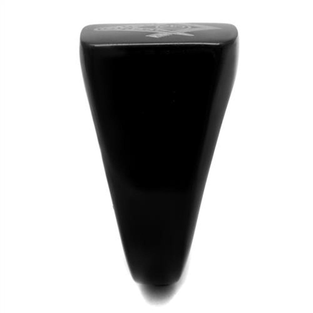 ARTK2227 Stainless Steel Black Ion Plated Masonic Lodge Freemason Ring Band Men's Sz 8-13